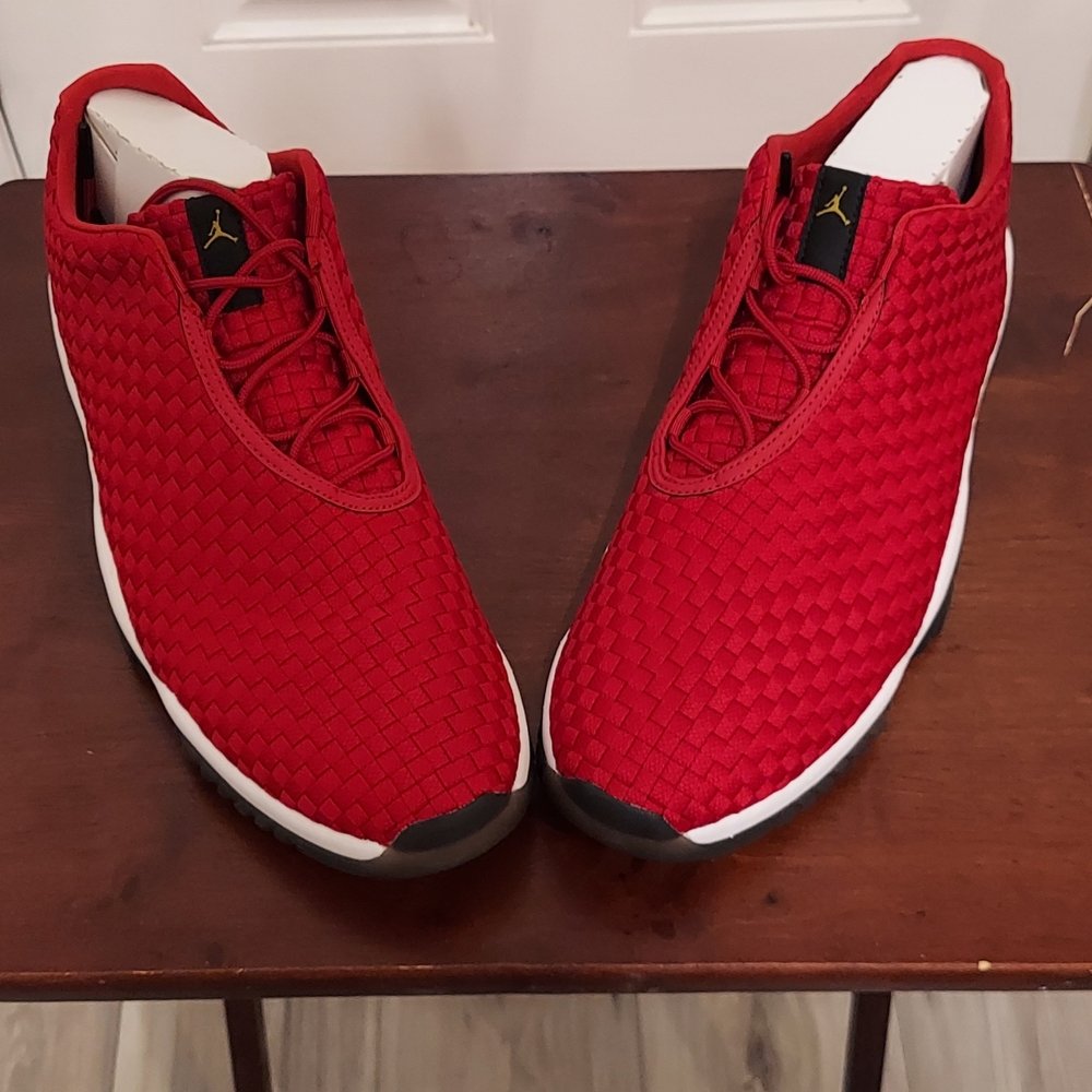 Jordan Red Woven Sneakers